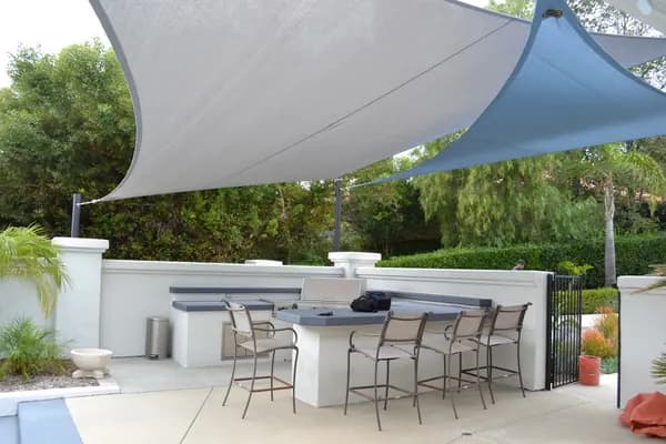 Custom shade sail outdoor space