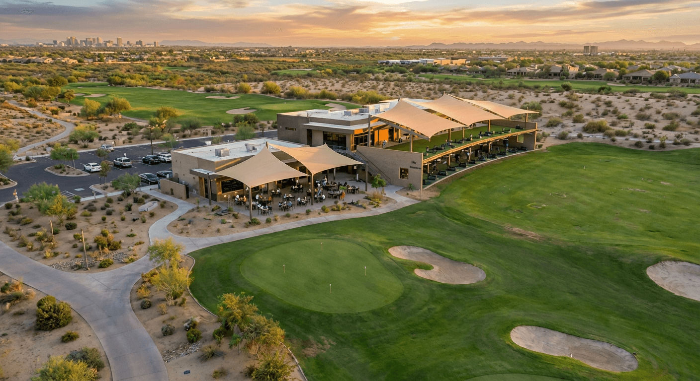 Crush Golf and Grill shade sail installation
