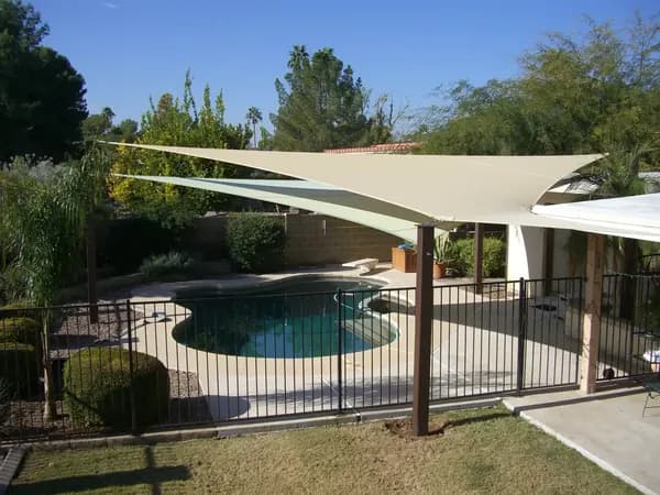 Custom backyard shade sail install in Phoenix
