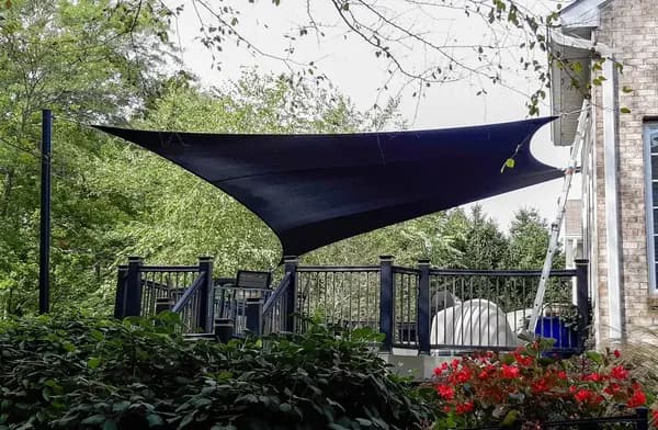 Residential shade sail Phoenix backyard